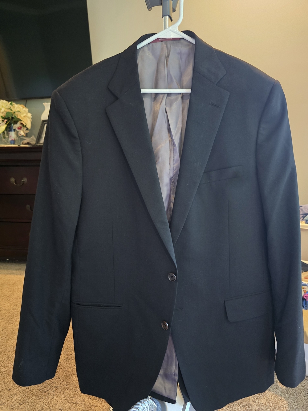Men's Black Single-Breasted Blazer - Tailored Two-Button Sport Coat